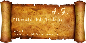 Albrecht Fábián névjegykártya